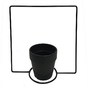 CACHEPOT DE CERAMICA COM SUPORTE DE METAL 12CM X 11CM