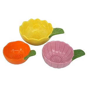 CJ DE PETISQUEIRAS DE CERAMICA  3 PCS 14,4CM X 10,9CM X 6,3C