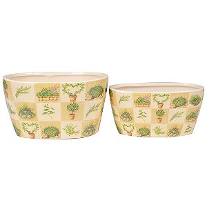 CJ DE CACHEPOTS DE CERAMICA - 2 PCS