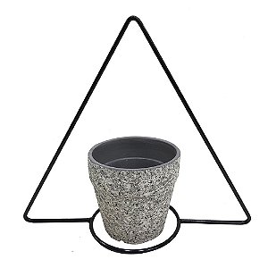 CACHEPOT DE CERAMICA COM SUPORTE DE METAL 12CM X 11CM