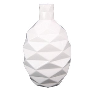 MINI VASO DE CERAMICA  BRANCO 12CM X 12CM X 19,5CM