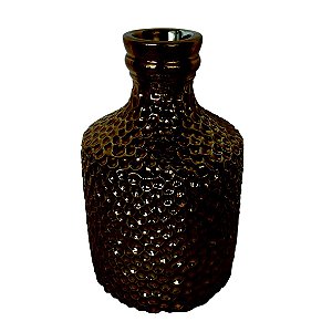 VASO DECORATIVO DE CERAMICA DOURADO10CM X 10CM X 15,5CM