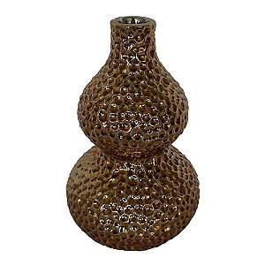 VASO DECORATIVO DE CERAMICA - DOURADO10CM X 10CM X 15CM