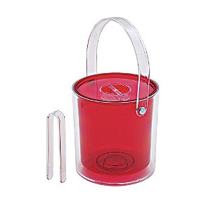 BALDE DE GELO ACRILICO VERMELHO X