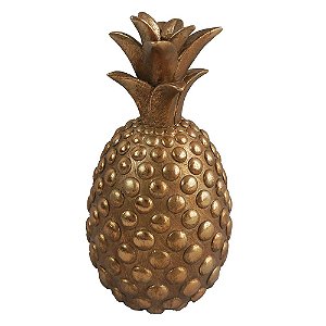 ABACAXI DECORATIVO DE RESINA COBRE 8CM X 8CM X 15,5CM