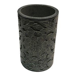 PORTA ESCOVA DE DENTE EM PEDRA CINZA ESCURO 7,5CM X 10CM