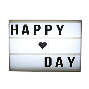 LUMINARIA DE MESA LED (5 LEDS) COM 60 LETRAS 15CM X 10,5CM X