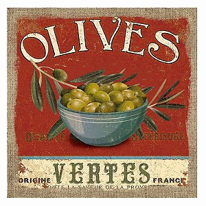 TELA DECORATIVA OLIVES VERTES 38CM X 38CM X 2,5CM