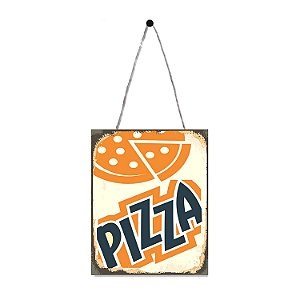 PLACA DECORATIVA DE FERRO PIZZA 25CM X 20CM X 0,6CM