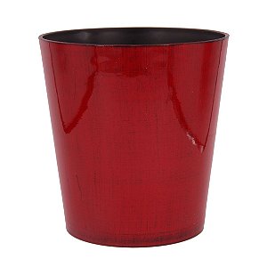 VASO DECORATIVO EM PLASTICO VERMELHO 16,5CM X 12,5CM X 17CM