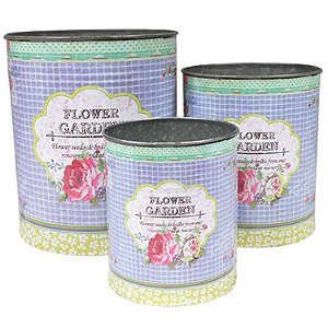 CJ DE CACHEPOTS DE METAL - 3 PCS