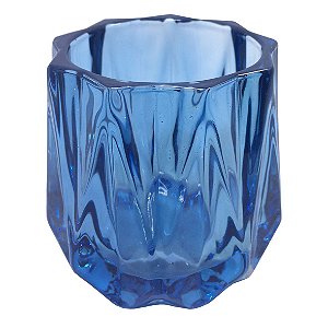 CJ DE CASTICAIS DE VIDRO AZUL  4PCS 7,5CM X 7,5CM