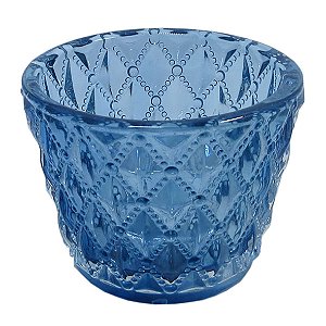 CJ DE CASTICAIS DE VIDRO AZUL  4PCS 7,5CM X 6CM