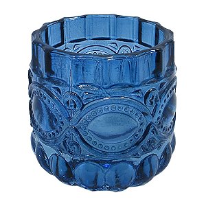 CJ DE CASTICAIS DE VIDRO AZUL  4PCS 6,7CM X 7CM