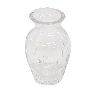 VASO DECORATIVO EM VIDRO TRANSPARENTE 7,5CM X 12CM
