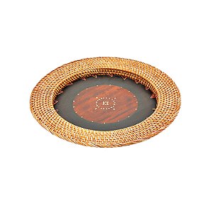 FRUTEIRA DE MADEIRA COM RATTAN