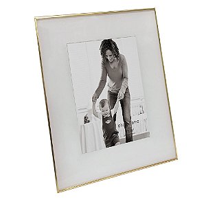 PORTA RETRATO EM VIDRO E METAL DOURADO 28CM X 1CM X 33CM