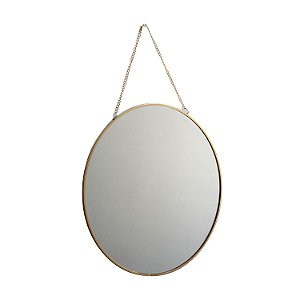 ESPELHO DE PAREDE EM METAL DOURADO 29CM