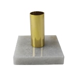 CASTICAL EM METAL DOURADO COM BASE EM MARMOBRANCO 8CM X 8