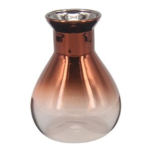 VASO DECORATIVO DE VIDRO COM TOPO COBRE 7,5CM X 10CM