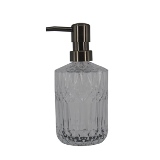PORTA SABONETE LIQUIDO EM VIDRO E POLIESTIRENO TRANSPARENTE