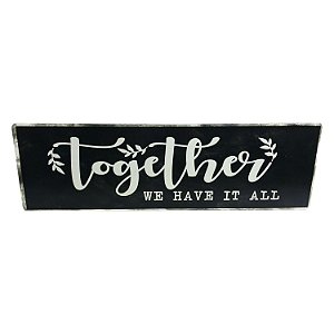 PLACA DECORATIVA EM METAL TOGETHER 49CM X 0,6CM X 15CM