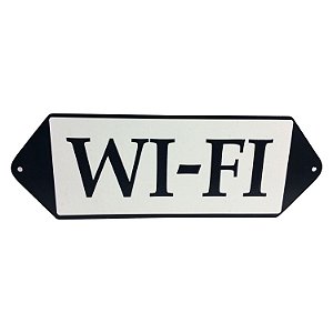 PLACA DECORATIVA EM METAL WIFI 36,8CM X 0,6CM X 12,7CM