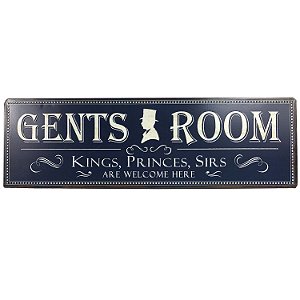 PLACA DECORATIVA DE FERRO - GENTS ROOM 48CM X 15 CM
