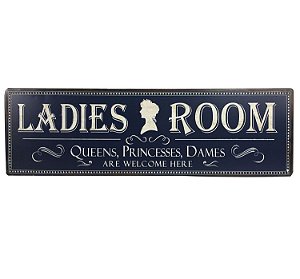 PLACA DECORATIVA DE FERRO - LACIES ROOM 49CM X 15CM