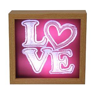 LUMINARIA DE MESA VERMELHA  LOVE 20CM X 20CM