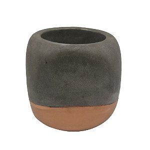 CACHEPOT EM CIMENTO E COBRE  1 PECA D9,5CM X 9,2CM