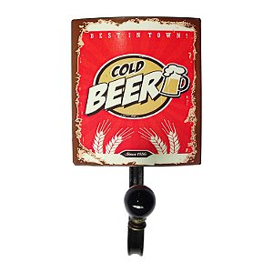 CABIDEIRO DE FERRO COM 1 GANCHO  COLD BEER 11,8CM X 20,7CM X