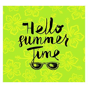 TELA  HELLO SUMMER TIME 25CM X 25CM X 2CM