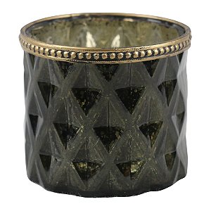 CASTICAL METAL DOURADO E VIDRO VERDE 9CM X 8CM