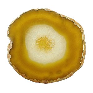 PEDRA NATURAL DECORATIVA AGATA AMARELA 10CM X 9,5CM X 0,5CM
