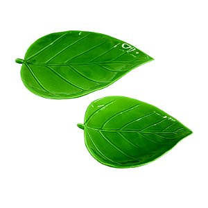 CJ, DE PRATOS DE CERAMICA  FOLHAS  2 PCS G 29CM X 24CM X 3CM