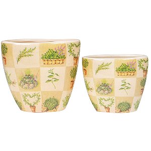 CJ DE CACHEPOTS DE CERAMICA - 2 PCS