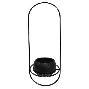 CACHEPOT DE CERAMICA COM SUPORTE DE METAL 12CM X 8,5CM