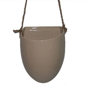 CACHEPOT DE CERAMICA PARA PAREDE COM ALCA DE CORDA