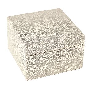 PORTA JOIAS BEGE 15,2CM X 15,2CM X 9,2CM