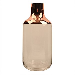 VASO DE VIDRO E ROSE GOLD