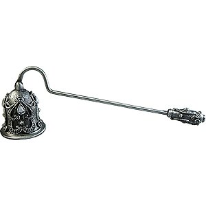 ABAFADOR DE VELA PRATA COM CRISTAL - 20 CM