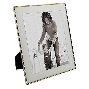 PORTA RETRATO EM VIDRO E METAL DOURADO 26CM X 1CM X 31CM
