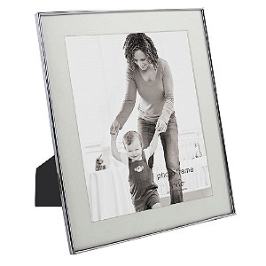 PORTA RETRATO EM VIDRO E METAL PRATEADO 26CM X 1CM X 31CM