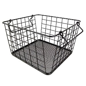 CESTA DE METAL PRETO 25CM X 24CM X 15,4CM