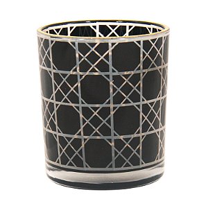 CJ. DE CASTICAIS DE VIDRO PRETO - 6 PCS 7CM X 8 CM