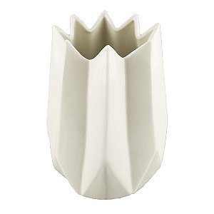 VASO DE CERAMICA BRANCO 12,7CM X 12,7CM X 17,5CM
