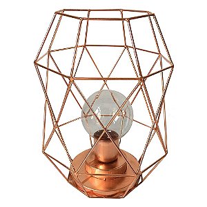 LUMINARIA LED EM METAL COBRE 16,5CM X 15,5CM X 22,5CM