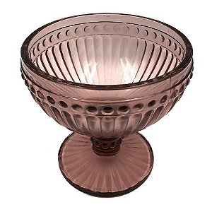 CJ. DE TACAS DE SOBREMESA DE VIDRO ROSA - 350ML - 6PS