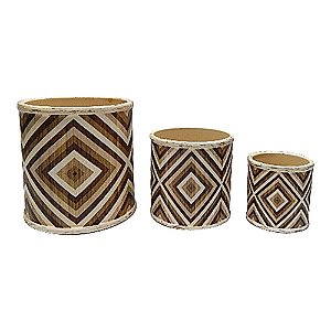 CJ DE CACHEPOTS DE CERAMICA  3 PCS G 13CM X 13,5CM  P 7,3CM